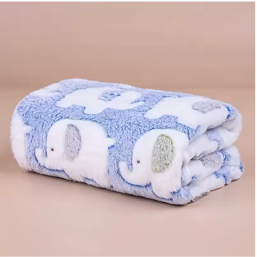Soft and Cozy Cartoon Elephant Pet Blanke
